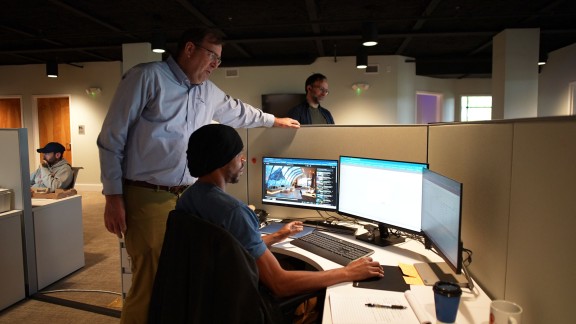 people at computer